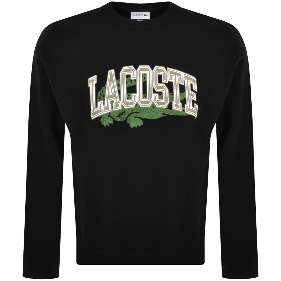 Lacoste crew neck sweatshirt black shop